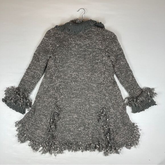 Papillon Vancouver Los Angeles Cardigan Lace Trim Gray Knit Ruffled Women S - Picture 4 of 10
